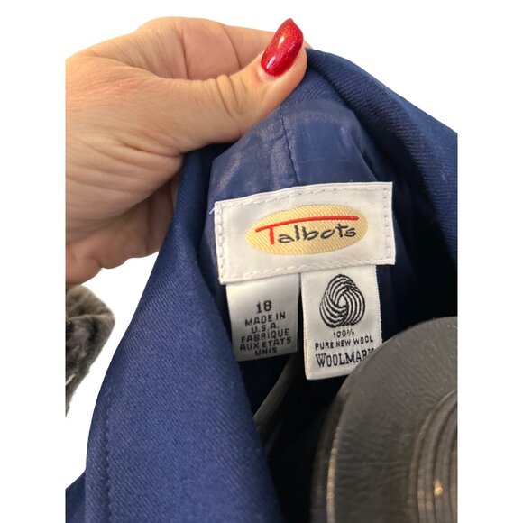 NWT Vintage Talbot's Women's Wool Navy Blue Button Down Career Jacket XL - Picture 5 of 7
